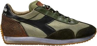 Diadora Sneakers, male, Green, Size: 11 1/2 US Vintage Style Sneaker Stone Washed