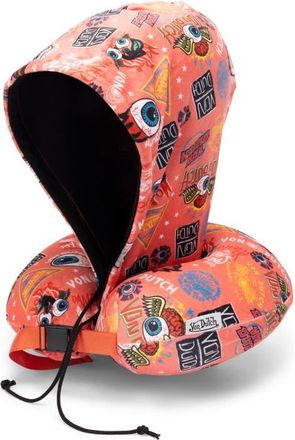 Von Dutch Jax Hooded Memory Foam Travel Neck Pillow in Pink at Nordstrom