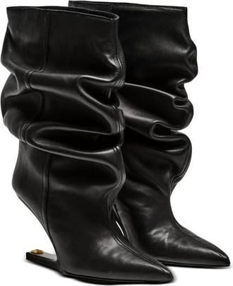 Balmain No Wedge smooth leather ankle boots in Black at Nordstrom, Size 37