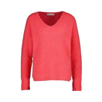 Am&eacute;lie & Am&eacute;lie Koraal Fluo Gebreide kleding - Dames - V-hals truien - Rood - ONE Size - Truien & Vesten