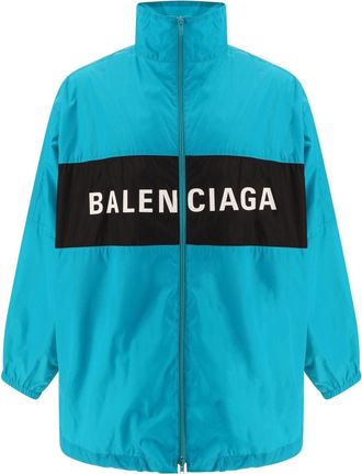 Balenciaga Logo Zip-Up Jacket Teal 725302TNO194600