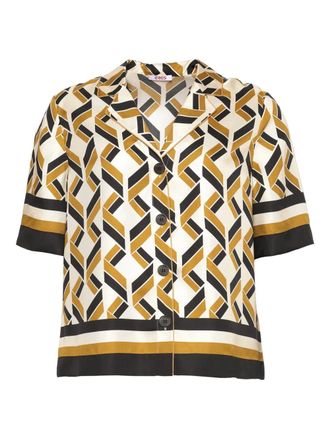 Eres Sonore blouse met korte mouwen en geometrische print - Wit