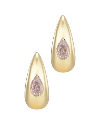 Adornia Adornia 14K Plated Crystal Pear Crystal Stone Teardrop Stud Earrings