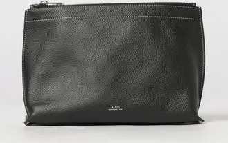 A.P.C. A. P.C. Clutch in pelle di vitello martellata con logo laminato