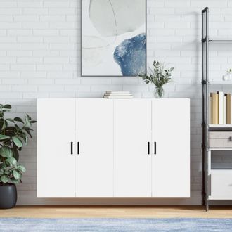 vidaXL Vidaxl - Armarios De Pared 2 Unidades Blanco 69,5x34x90 Cm