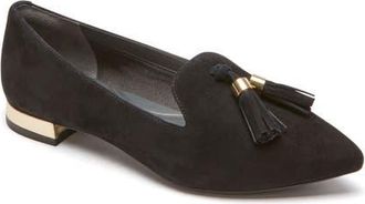 Rockport Total Motion Zuly Luxe Pointy Toe Loafer in Black Suede at Nordstrom, Size 11