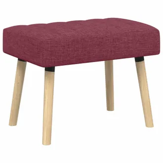 vidaXL Vidaxl Panchina Trapuntata A Canale Rosso Vino 60 X 40 X 45 Cm Tessuto