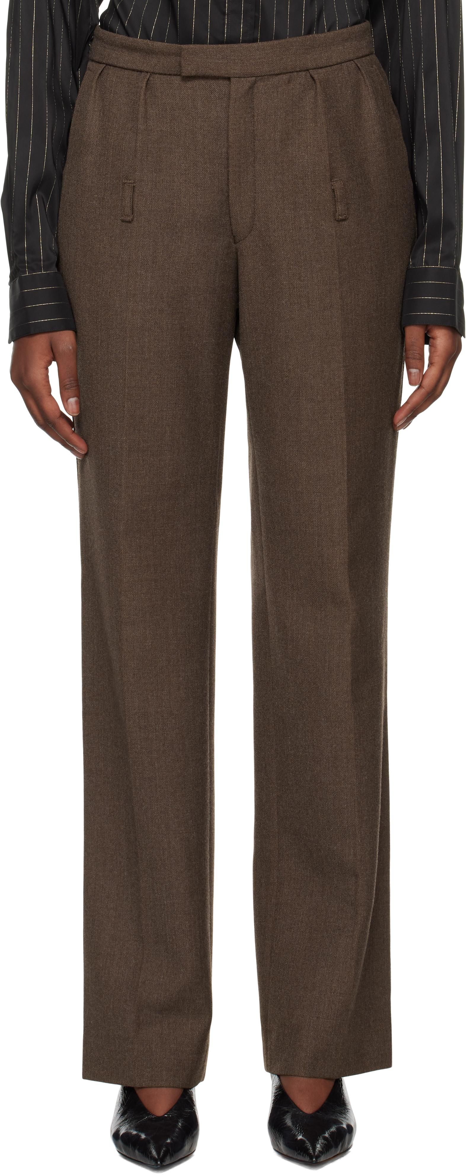 パンツ MOSCHINO Women Straight Pants A03075420 Brown Brown Moschino Pants for Women | Lyst