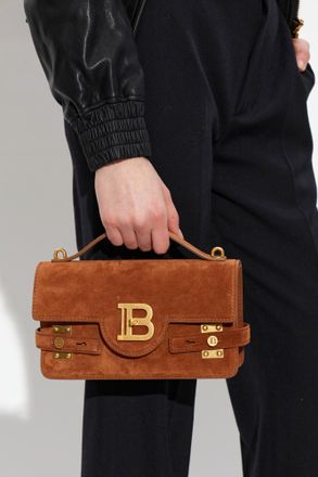Balmain Handbag B-Buzz 24, Womens, Brown