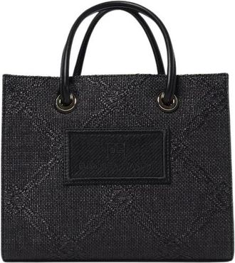 Elisabetta Franchi Borsa Tote Strutturata Design Intrecciato - - Bags - Donna - Nero - ONE SIZE
