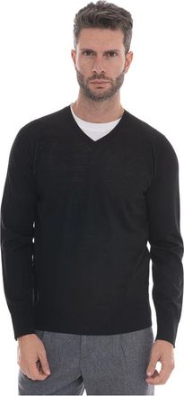 Hindustrie V-neck Pullover - Heren - V-hals truien - Zwart - 4XL - Wol - Truien & Vesten