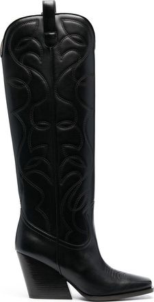 Stella McCartney knee-high cowboy boots - women - Polyurethane/Polyurethane/Rubber - 38 - Black