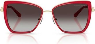 Michael Kors Sea Island 55mm Gradient Butterfly Sunglasses in Raspberry /Grey Black at Nordstrom