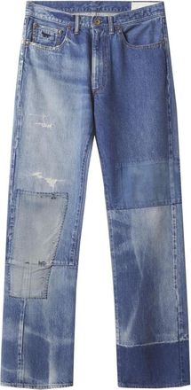 Maison Kitsun&eacute; Pantaloni in Denim Patchwork - - Jeans - Uomo - Blu - W31