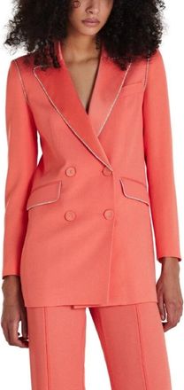 Patrizia Pepe Verstelbaar Koraal Sportjasje - Dames - Blazers - Roze - M - Polyester - Jassen