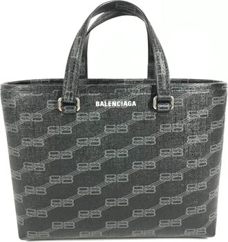 Balenciaga Black Leather Handbag Tote Bag (Pre-Owned)
