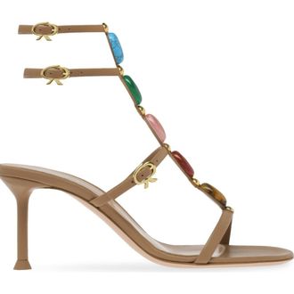 Gianvito Rossi Shanti 70 Sandal in Brown Nappa at Nordstrom, Size 40.5