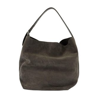 Toteme Womens Belted Calfskin Shoulder Bag Gray
