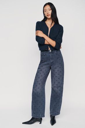 Anthropologie Damson Madder Felix Mid-Rise Barrel-Leg Jeans