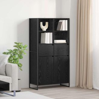 vidaXL vidaXL Credenza 2 pcs Rovere Nero 81 x 36 x 150.5 cm Legno multistrato
