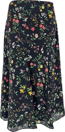 Altuzarra Caroline Floral-Print Midi Skirt in Multicolor Silk