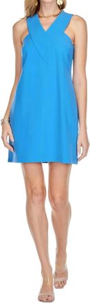 Jade Yoga V-Yoke Halter Mini Dress In Blue