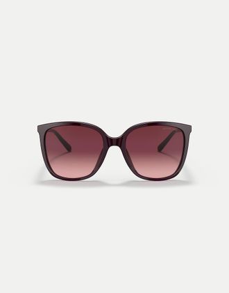 Michael Kors Anaheim occhiali da sole squadrati con lenti marroni in cordovan-Marrone