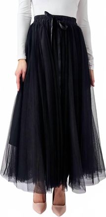 Choklate Paris Womens Long Tulle Skirt In Black