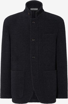 Corneliani Anthracite grey melange pure wool jacket