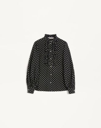 Valentino Crepe De Chine Shirt With Plusdepois Print Wo