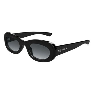 Alexander McQueen Alexander McQueen, Sunglasses, female, Black, Size: 53 MM Oval Sunglasses