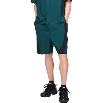 Yohji Yamamoto Mesh Panel Woven Shorts in Green at Nordstrom, Size Xx-Large