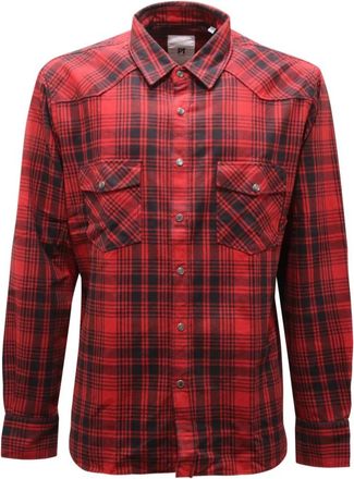 PT01 Rood geruite shirt gemaakt in Itali&euml; - Heren - Casual Overhemden - Rood - M - Overhemden