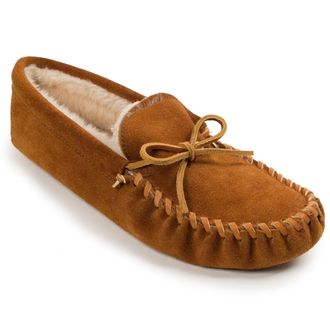 Minnetonka Mens 763 Traditional Pile Lined Low-Top Slippers, Brown, 9 UK