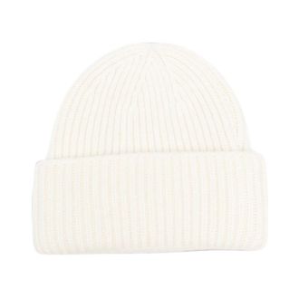 Soft Goat Ribbed Beanie - Dames - Hoeden - Wit - ONE Size - Wol - Accessoires