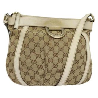 Gucci Pre-owned Canvas gucci-bags - Dames - Vintage Schoudertas - Beige - ONE Size - Leer - Vintage