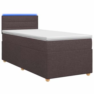 vidaXL Letto Box Spring Con Materasso Marrone Scuro 100 X 200 Cm Vidaxl