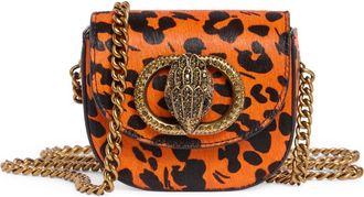 Kurt Geiger Micro Chelsea Genuine Calf Hair Saddle Crossbody Bag in Orange at Nordstrom Rack