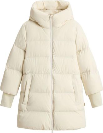 Woolrich Beige Jas Stijlvol Ontwerp Aw 25 - Dames - Winterjassen - Beige - L - Jassen