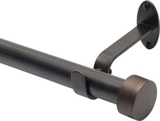 Elrene Serena Single Curtain Rod With Contemporary Cap Finial