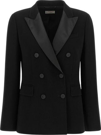 Alberto Biani Dubbelrijige Blazer - Dames - Blazers - Zwart - XS - Polyester - Jassen
