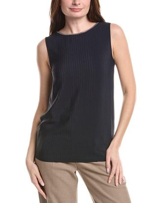 Fabiana Filippi Seersucker Silk-Blend Tank