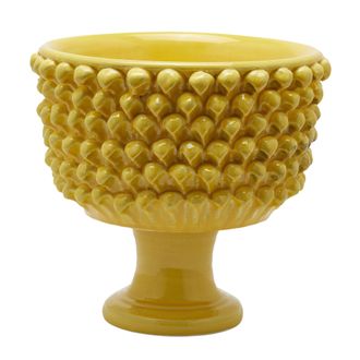 Schubiger M&ouml;bel Vase Tannenzapfen Schale mit Fuss, Keramik H: 31 cm