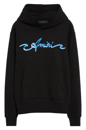 Amiri Mens Black Wave Hoodie