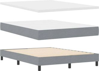 vidaXL Cama Box Spring Con Colch&oacute;n Gris Claro 160 X 200 Cm Tela Vidaxl