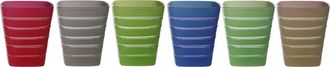 Classic Touch Set of 6 Multi-color Square Tumblers with Design