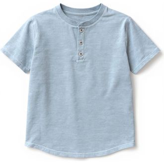 Miki Miette Pauli Short Sleeve Henley in Lagoon at Nordstrom, Size 12-18M