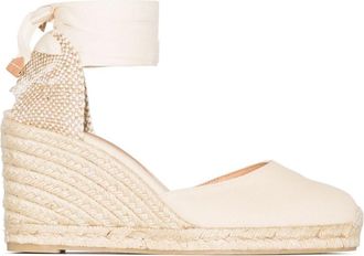 Castaner Off White Round Toe Wedges