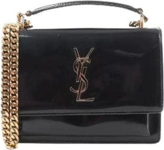 Saint Laurent Pre-owned Cross Body Bags, female, Black, Size: ONE SIZE Pre-owned Sunset Small