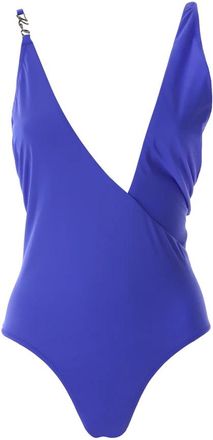 Karl Lagerfeld Asymmetrisch Blauw Badpak - Dames - Badpakken - Blauw - L - Badmode